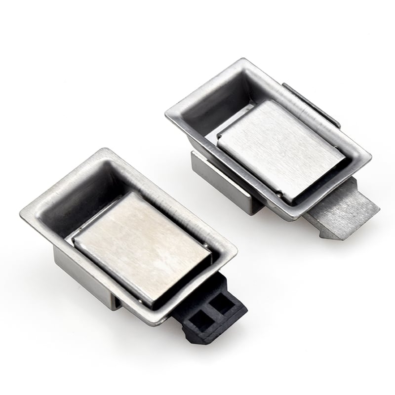 Ultra-Thin Stainless Steel Recessed Paddle Panel Latch - Mini Flush Mount Handle for Instrument Cases, Drawers & Control Cabinets