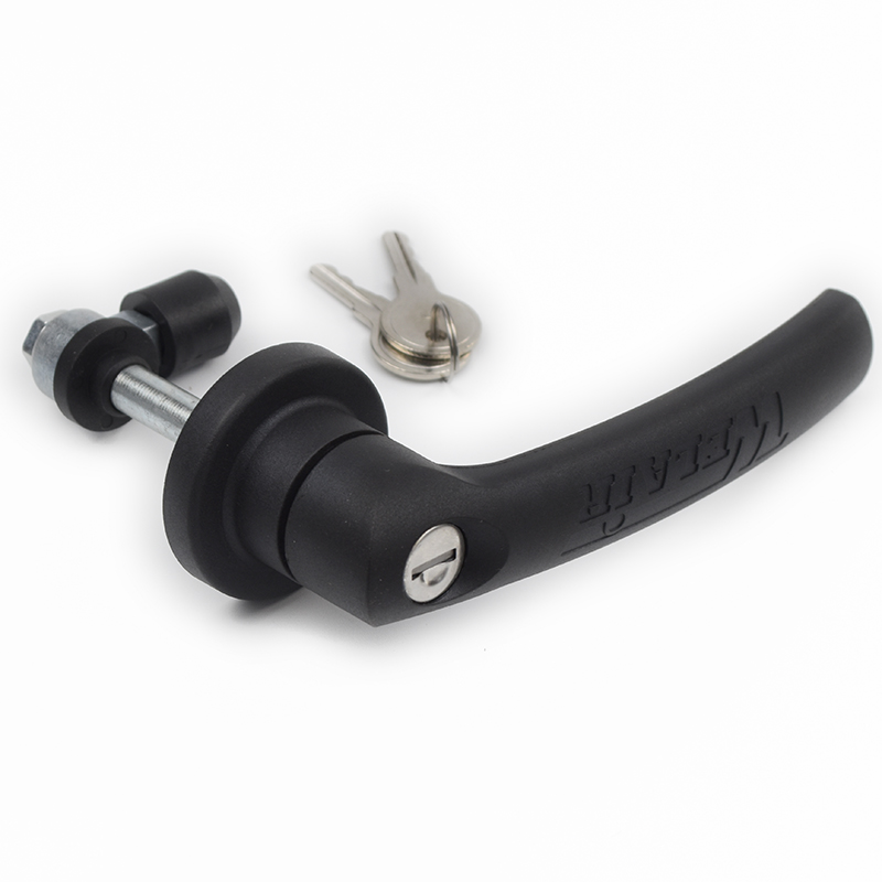 Adjustable Plastic Handle Lock – Black Spray Coated Quarter-Turn Cabinet Latch with Key & Wide Thickness Range (2-58mm) for Electrical Enclosures