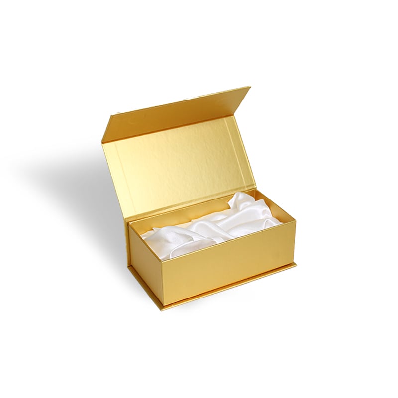 CF Luxury Magnetic Gift Paper Box Recyclable Rigid Packaging Closure Boxes With Silk Fabric Insert