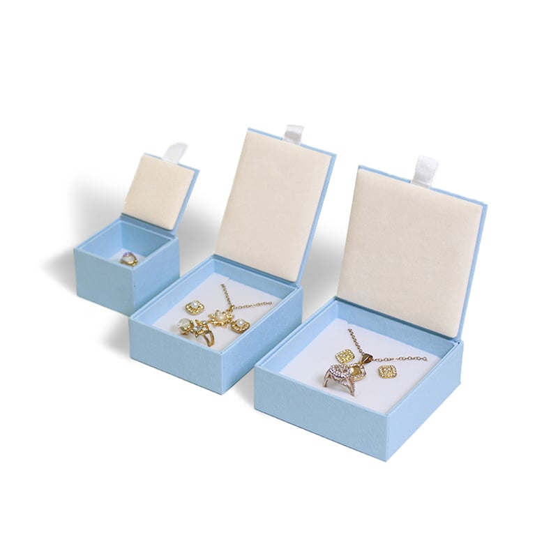 CF Luxury Clamshell Jewelry Set Packaging Box Ring Bracelet Necklace Earrings Packaging Boxes with Velvet Insert