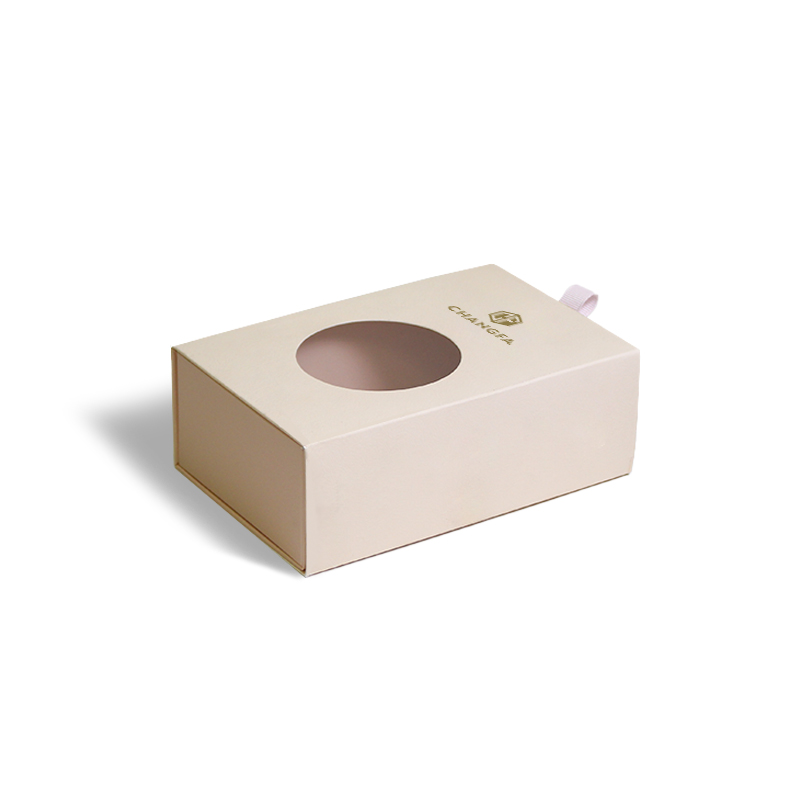 CF Luxury Custom Paper Packaging Box Drawer Slide Paper Boxes With Clear Pvc Window