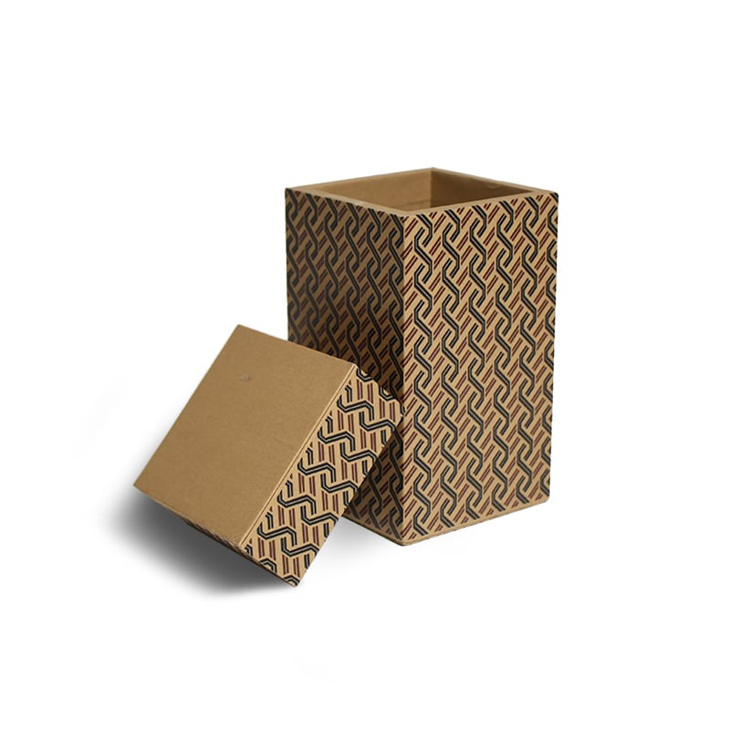CF Eco-Friendly Recycled Materials Patterned Kraft Paper Rigid Gift Box