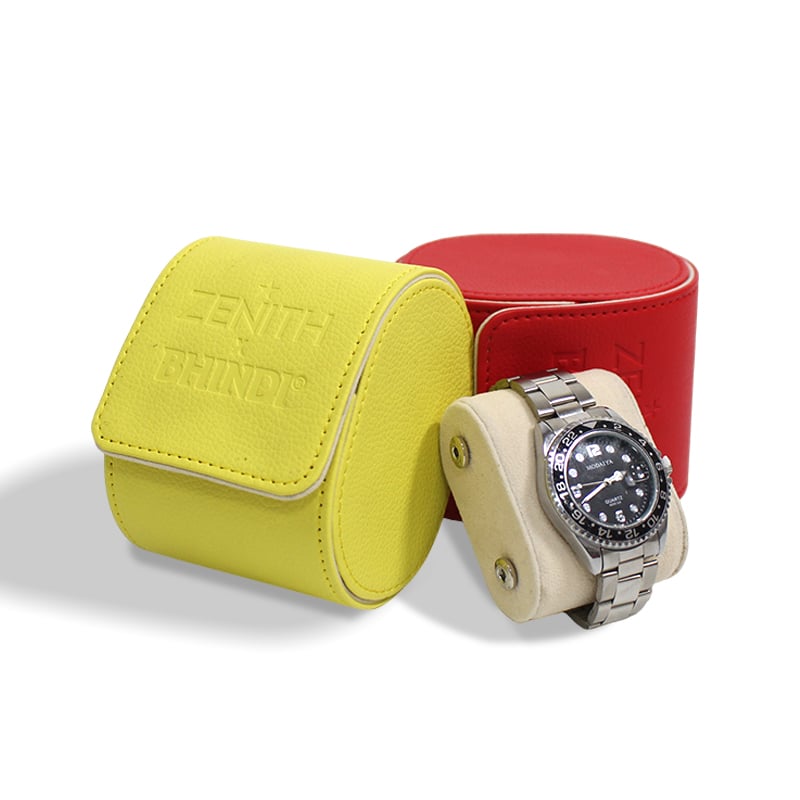 CF PU Leather Watch Roll Case 1 Watch Slot Display Gift Box