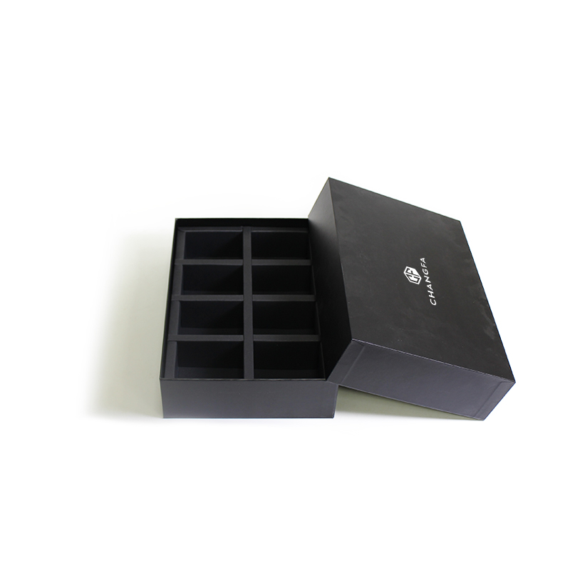 CF Black Cardboard Removable Lid Box With Neck Style Empty Gift Box Packaging