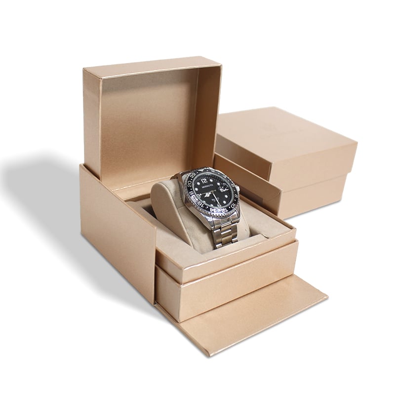 Watch Removable Lid Box With Neck With EVA Velvet Insert