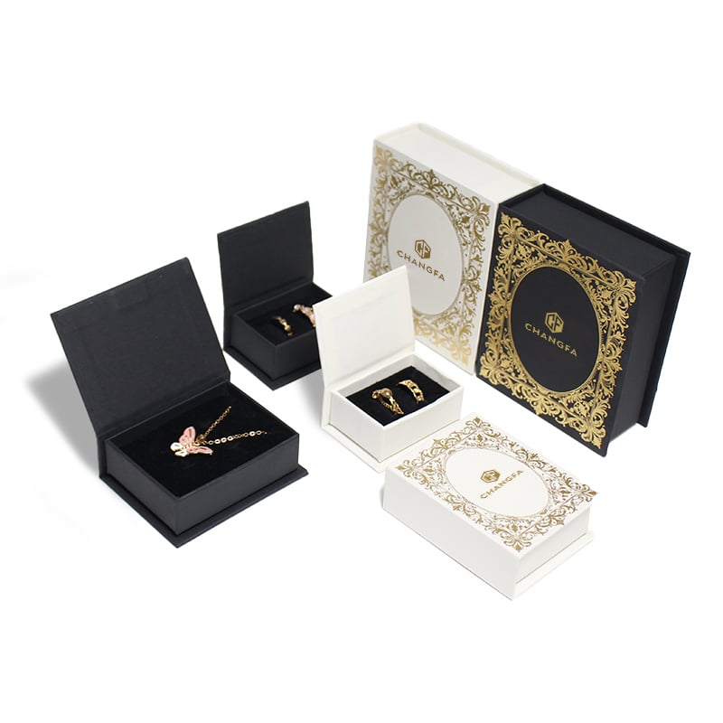 CF Luxury Paper Cardboard Unique Design Book Shape Jewelry Boxes