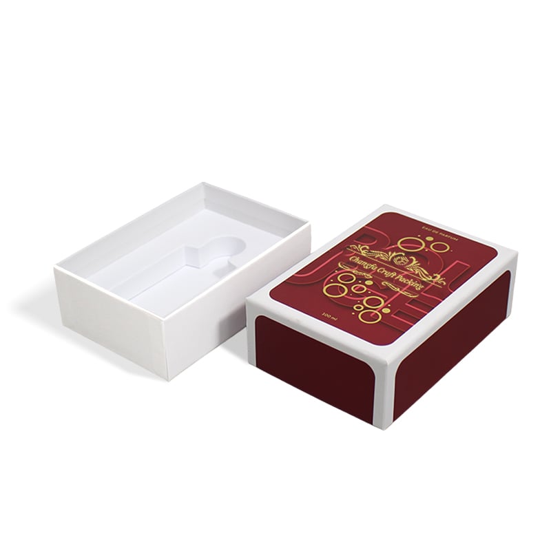 CF Removable Lid Box with Neck Gold Foil Stamping Logo Perfume Box