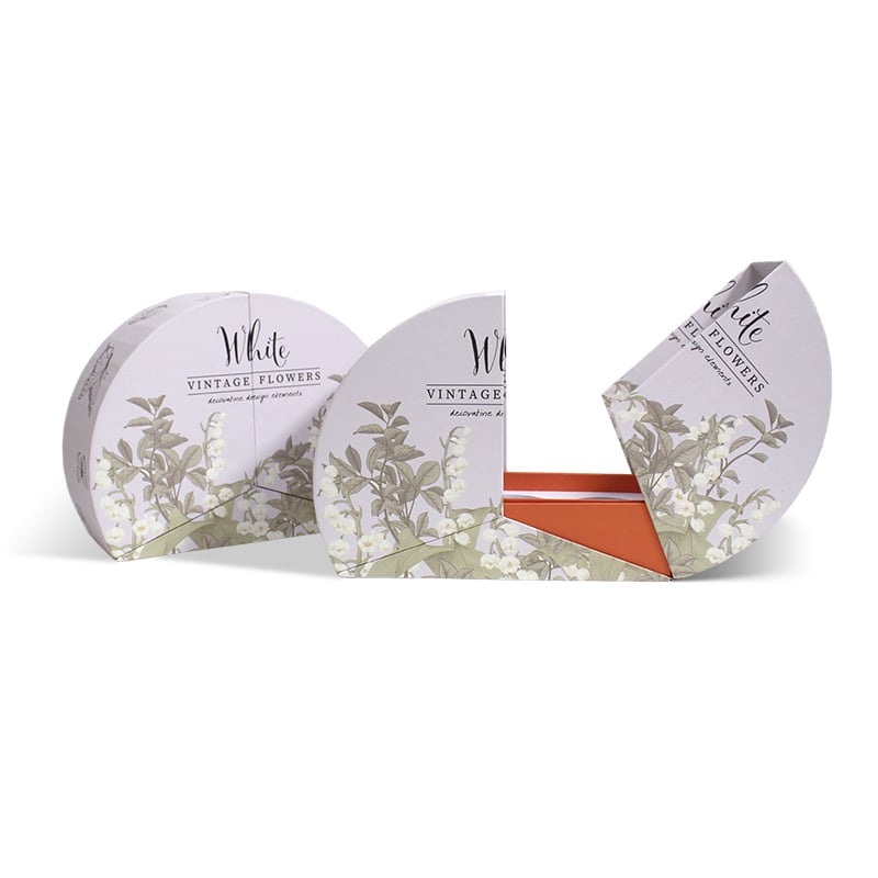 CF Half Round Double Door Rigid Cardboard Candle Box From EVA Velvet insert