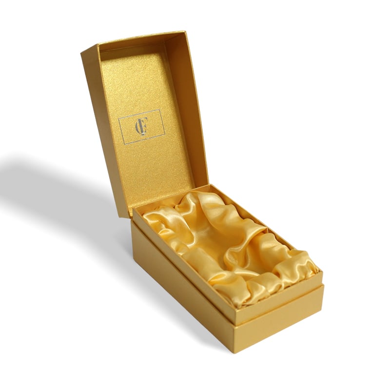 Perfume Clamshell Gold Box With Velvet Foam Insert