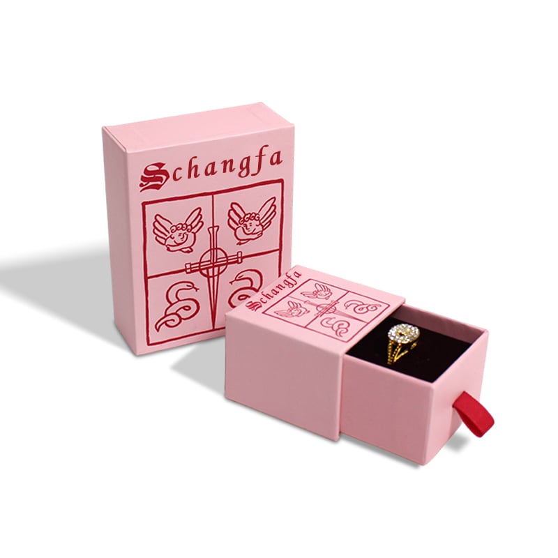 CF Mini Pink Rigid Paper Drawer Jewelry Box