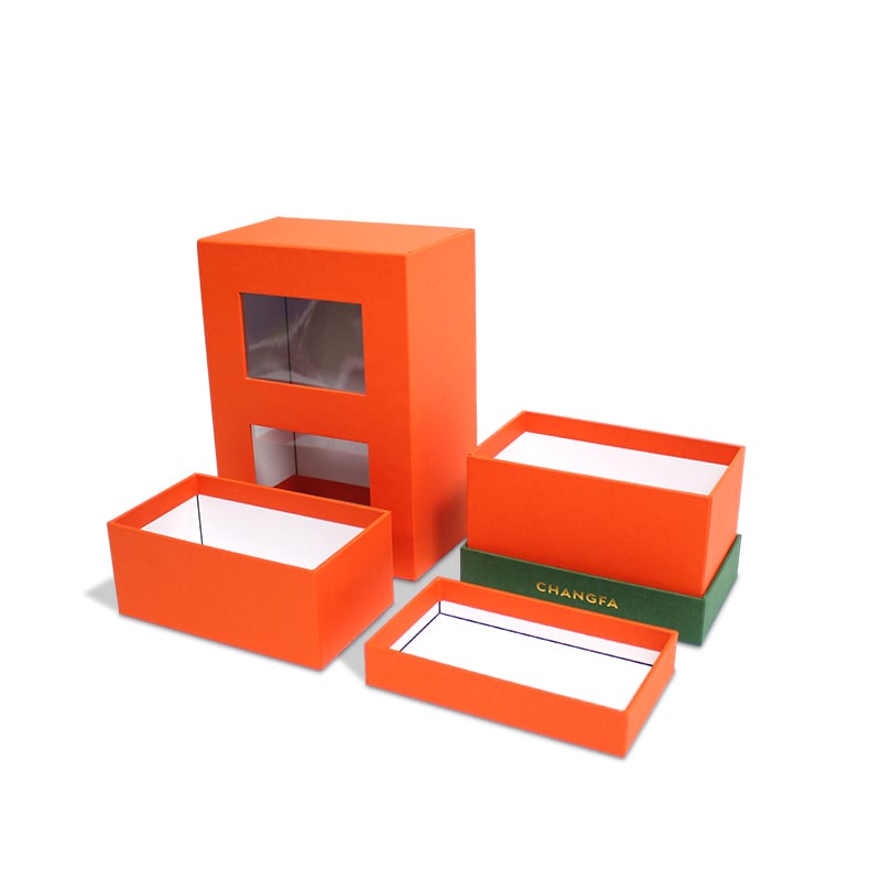 CF Removable Lid Box With Neck Gift Box with Window