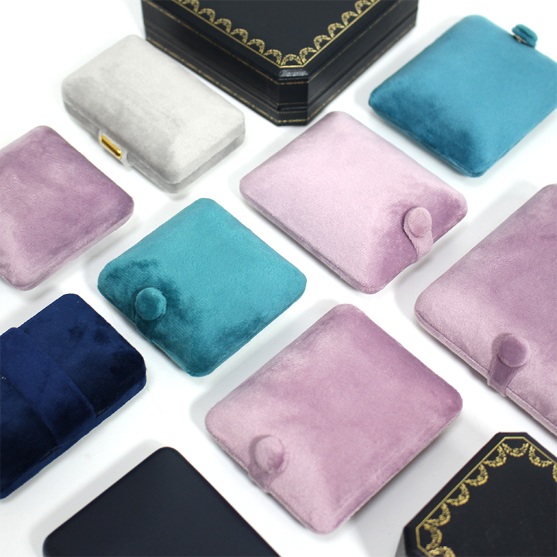 CF Luxury Jewelry Wedding Velvet Ring Box Leather Gift Packaging