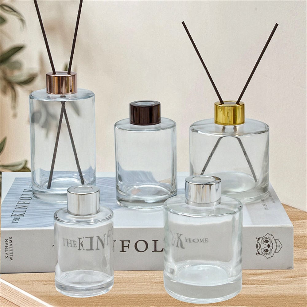 कस्टम अरोमाथेरेपी फ्रागैंस परफ्यूम बोतल 50ml 100ml 150ml 200ml खाली रीड डिफ्यूज़र तेल ग्लास बोतल