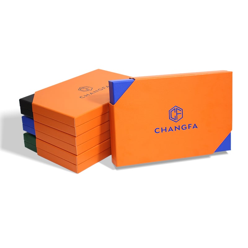 CF Leather Paper Removable Lid Rigid Gift Box