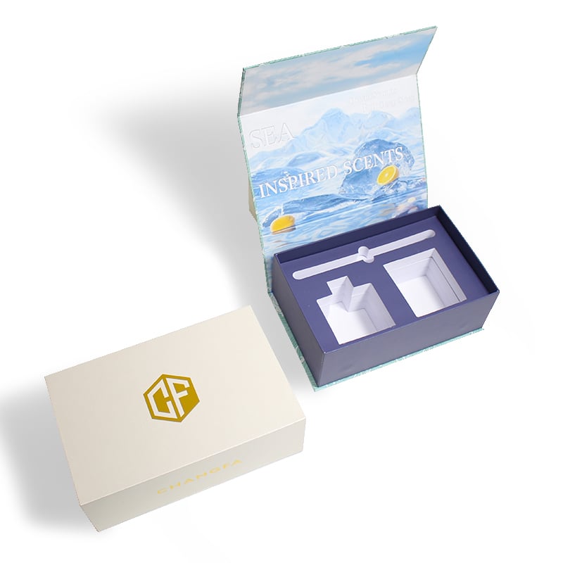 CF Clamshell Magnetic Gift Packaging Boxes for Aromatherapy EVA velvet insert