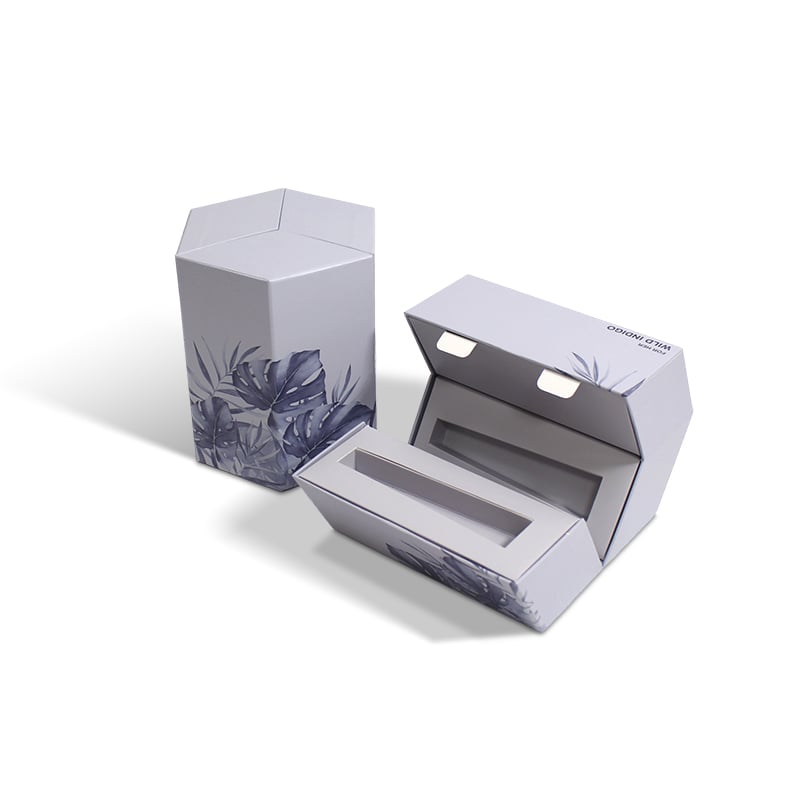 CF Hexagonal Pillar Magnetic Closure Cosmetic Box