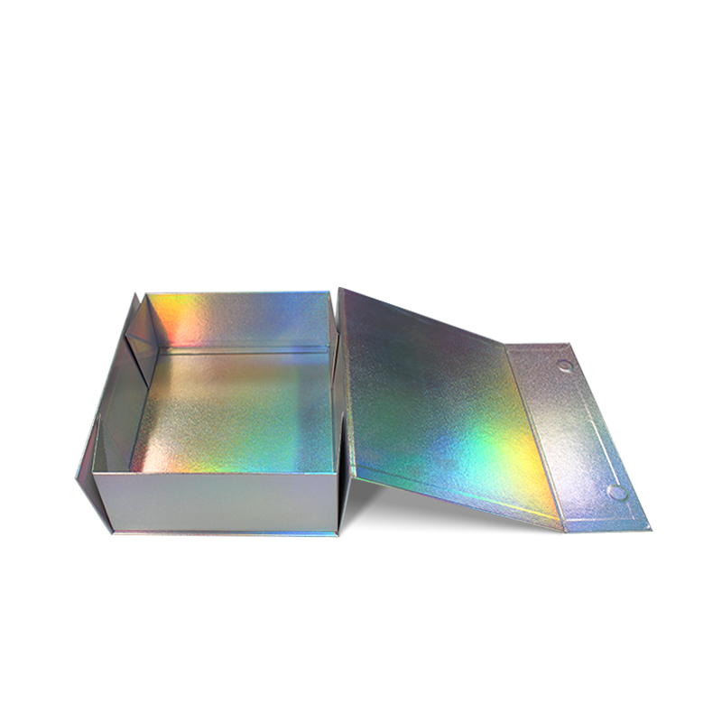 Luxury Sliver Holographic Folding Magnetic Packaging Gift Box