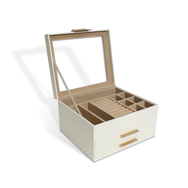 Jewelry Organizers PU Leather Sliding Drawers for Displaying Packaging Storage Box