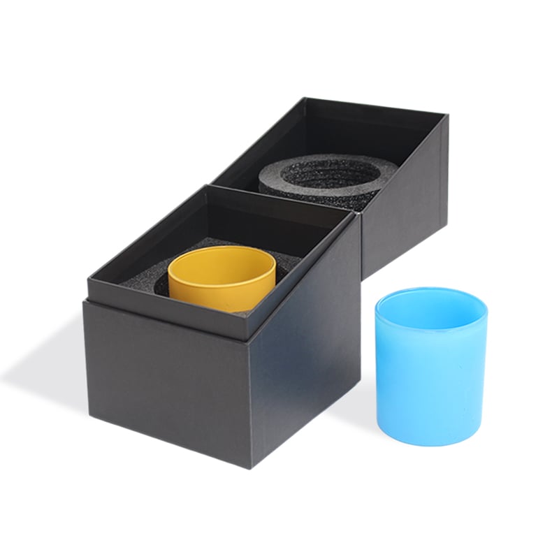 CF Flip Top Slanted Opening Black Gift Packaging Boxes for Candles