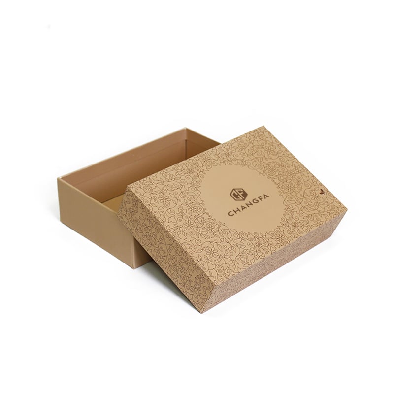 CF Packaging Simplified Natural Rustic Color Full Cover Lid Box Rigid Paper Box Cardboard Gift Box For Gifts