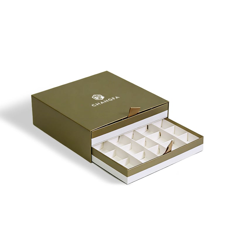CF Custom Logo Luxury Sliding Cover Rigid Cardboard Paper Packaging Gift Small Drawer Chocolate Box
