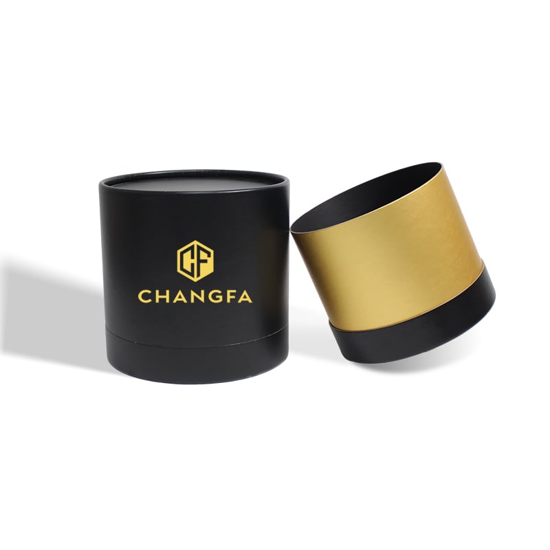 CF Rigid Paper Cylindrical Removable Lid Box With Neck Candle Box with EVA velvet insert