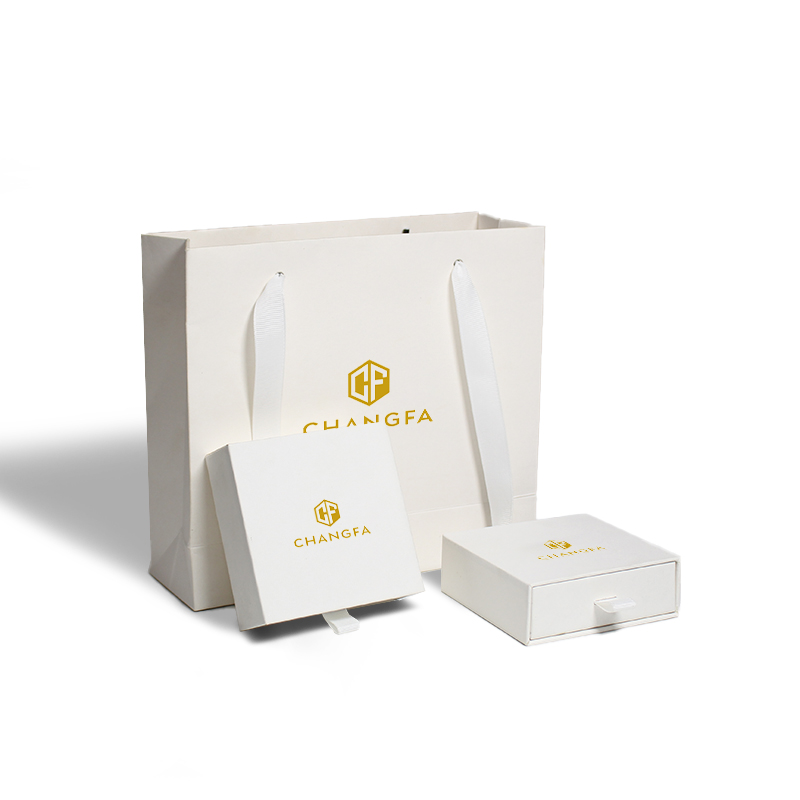 CF Luxury Cardboard Earring Necklace Packaging Jewelry Paper Drawer Boxes With Custom Logo