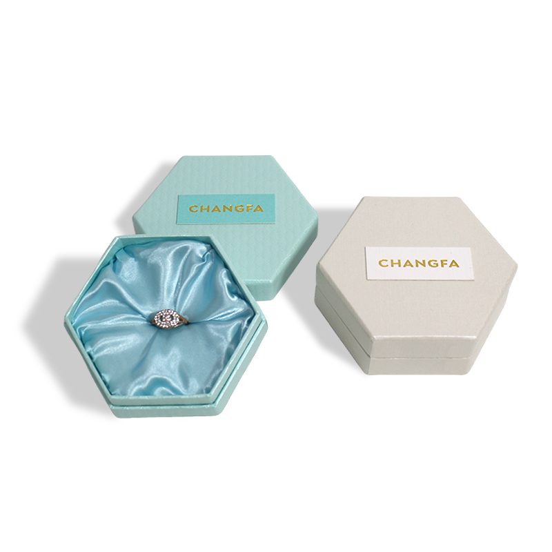 CF Hexagon-shaped Removable Lid Box With Neck Jewelry Box Silk lining