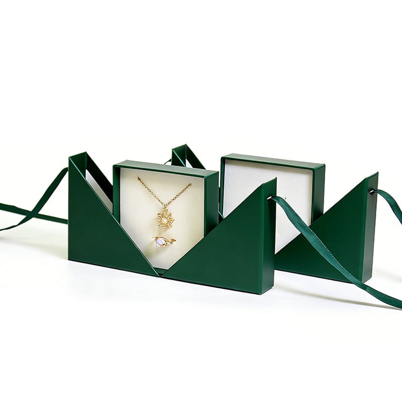 CF Custom Luxury Small Square Hard Cardboard Packaging Box with Gold Metallic Logo Jewelry Packaging Gift Ribbon Box