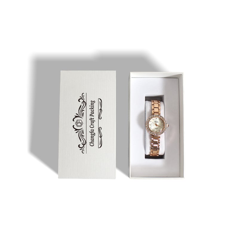 Watch Removable Lid Box With Neck Rectangle Box With Pillow Foam Insert
