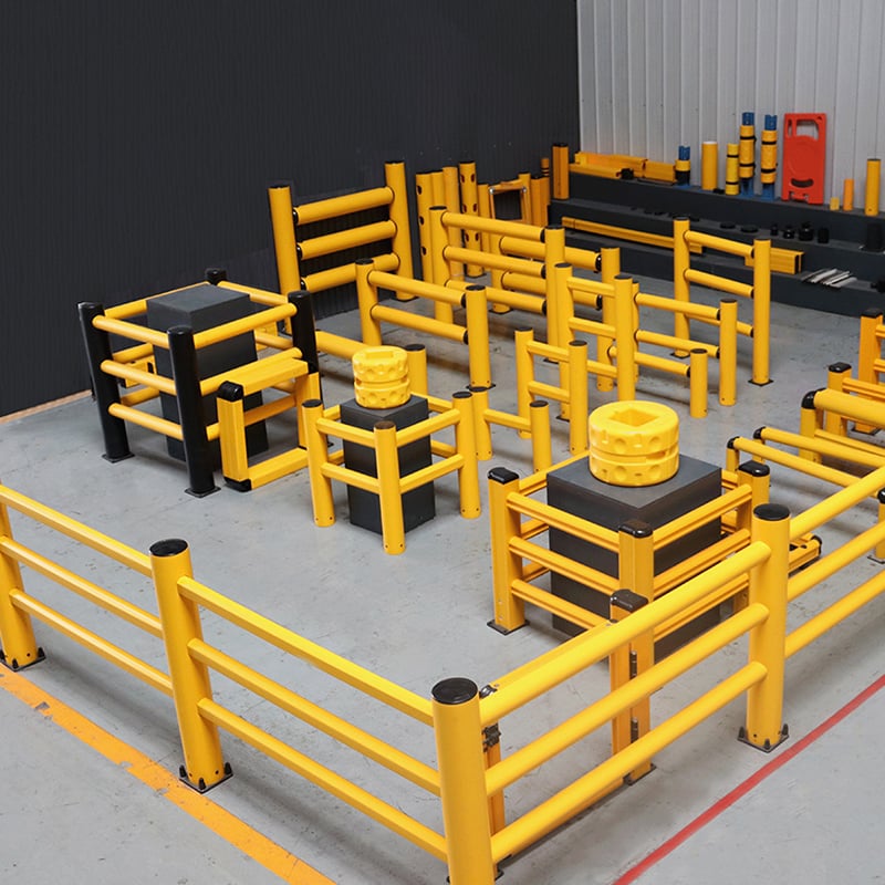 Modular Flexible Plastic Traffic Barrier System for Warehouse Wall Corner and Shelf End Protection