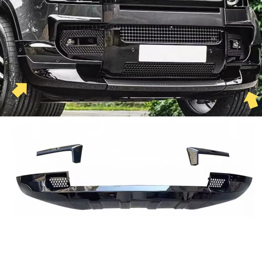 Tiypeor Front Lip Splitters for Land Rover Defender 110 90 2020 - 2025 Auto Bumper Diffuser Plastic Body Kit Protector