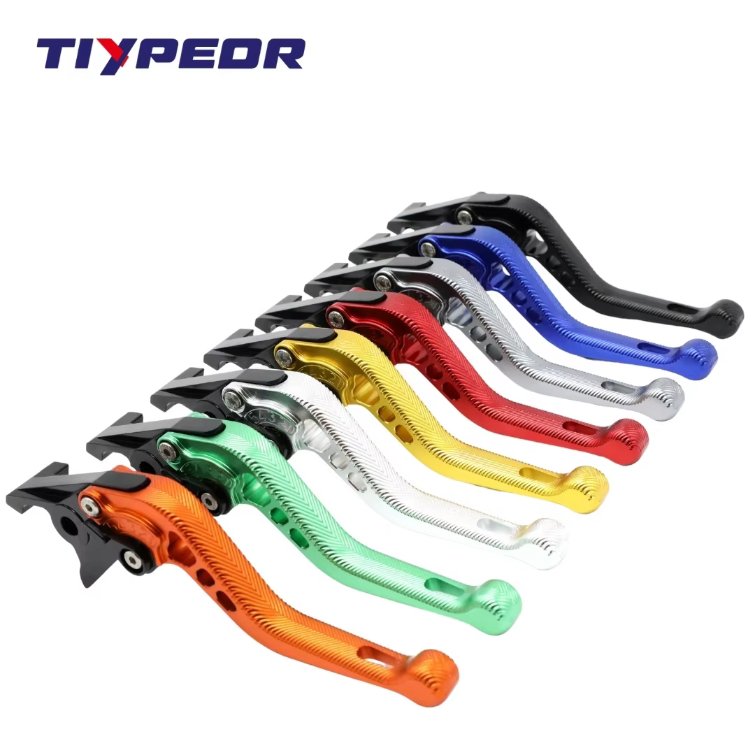 TIYPEOR Universal Motorcycle Left Clutch Lever Right Motorbike Brake Handle CNC Aluminum Adjustable Lever Motorcycle Accessories factory