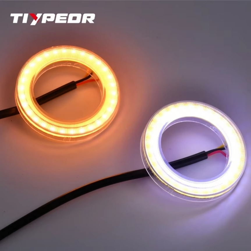 TIYPEOR Logo LED for YAMAHA LED Angel Eyes 50mm Motorcycle Lights COB Circle Waterproof White/Yellow Ring Light Logo Backlight manufacture