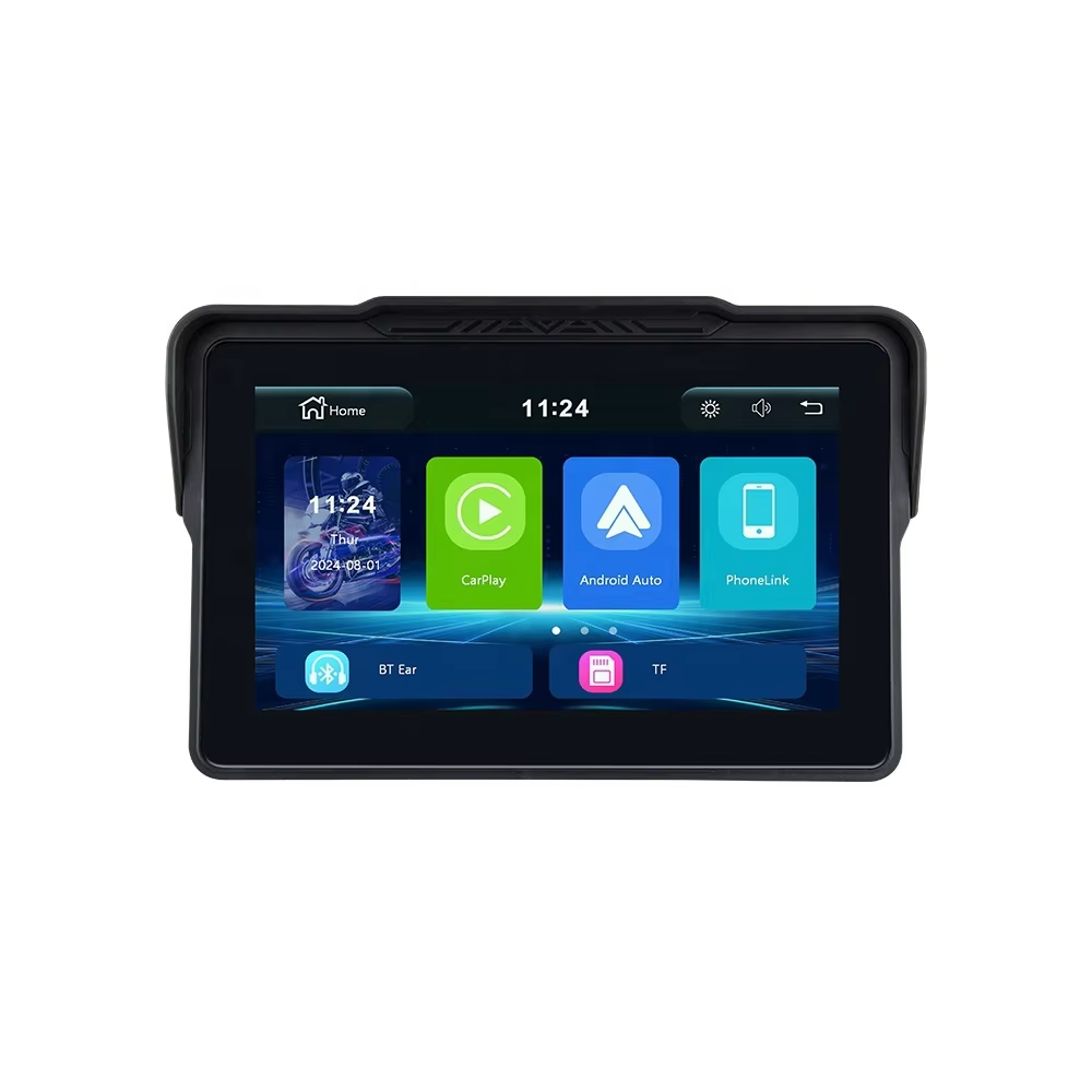 TIYPEOR 7 Inch Portable Motorcycle Wireless CarPlay Android Auto Screen Motorcycle Navigation Motorcycle Wireless Moto Carplay