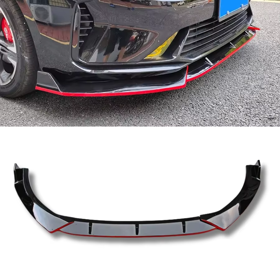 TIYPEOR Auto Modification Front Lip for Kia K5 Red Full Black Carbon for KIA K5 2020 - 2022 Front Lip Splitter Body Kits