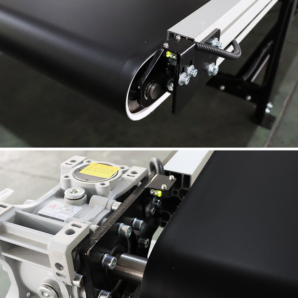 Smart Photoelectric Sensor Black PVC Conveyor Belt | Auto Start/Stop for Labor Savings