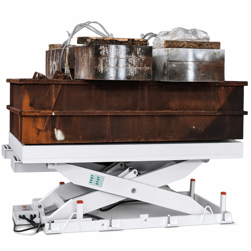 Smooth Lifting Foot Pedal Control Stationary Hydraulic Lift Table  for Wood Panel Feeder Systems