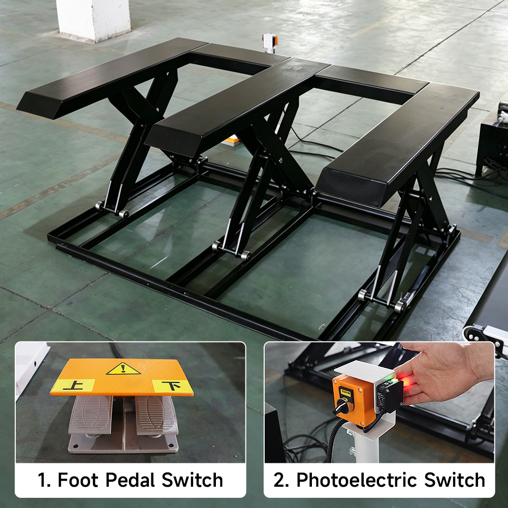 Heavy-Duty 3-Ton Hydraulic Scissor Lift | E-Type Triple-Support Design for Ultimate Stability