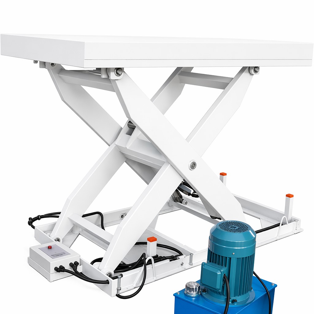 Smooth Lifting Foot Pedal Control Stationary Electric Scissor Lift Table  for Efficient Woodworking