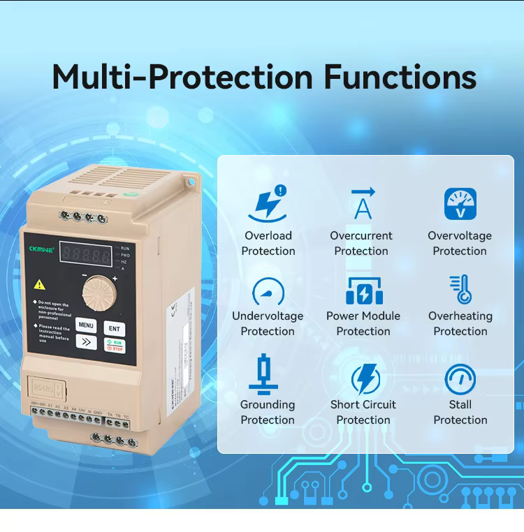 CKMINE Factory Bulk Supply: Three-Phase 220V 0.75kW MINI VFD Inverter, AC Industrial Motor Drive, 50Hz/60Hz manufacture