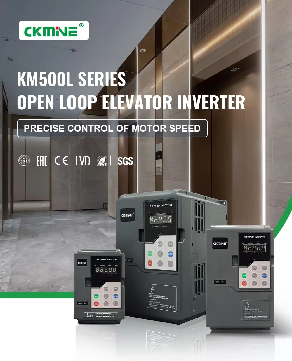 CKMINE brand New Arrival 0.75-30KW Elevator Inverter OEM 11KW 15HP AC Motor Variable Frequency Drive Three Phase 380V Lift Parts