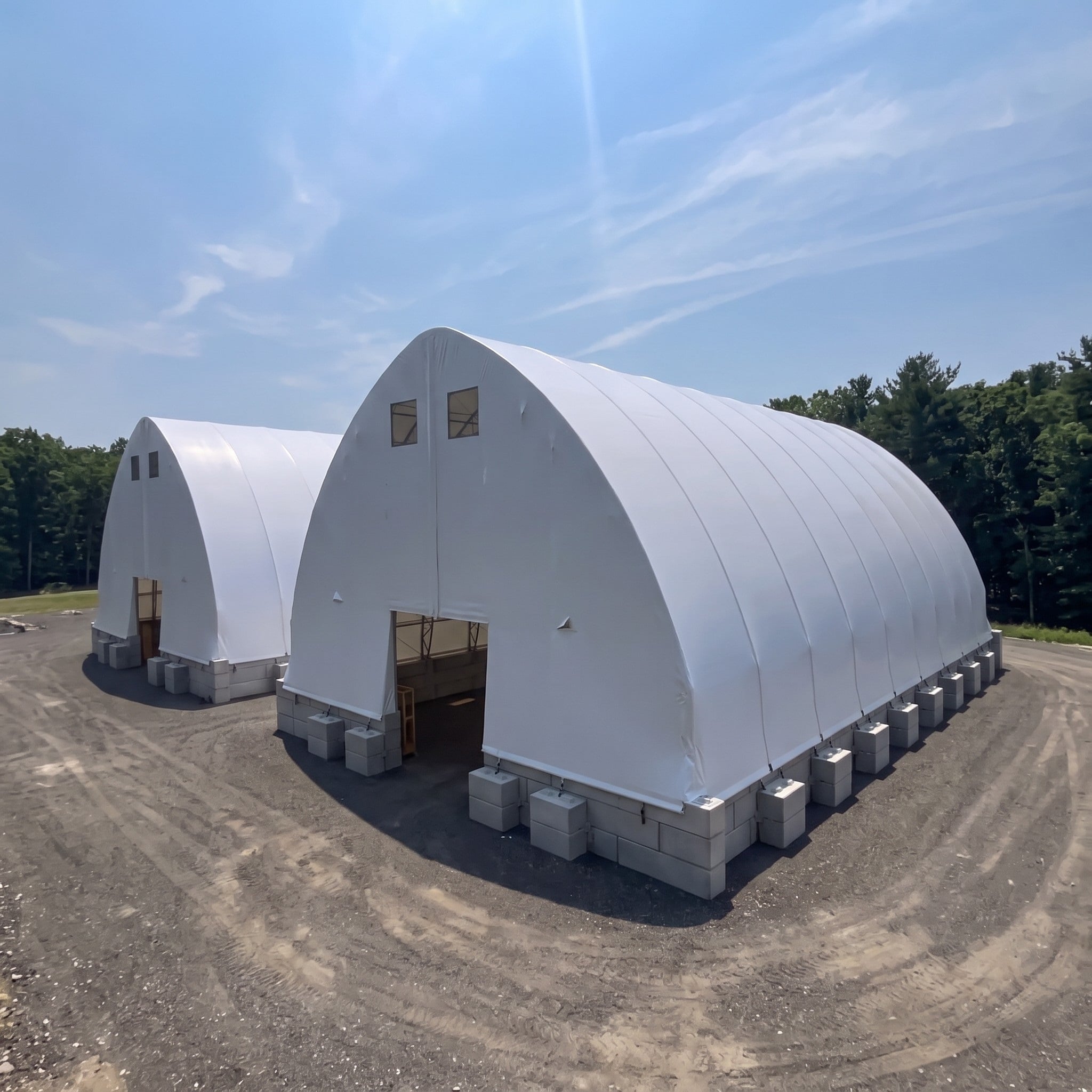 20X20ft Single Truss Arch Storage Shelter for Protecting Inventory or Bulk Materials