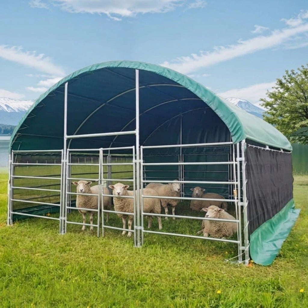 6X6X3.7m Mesh Side Livestock Canopy for Farm Animal Housing