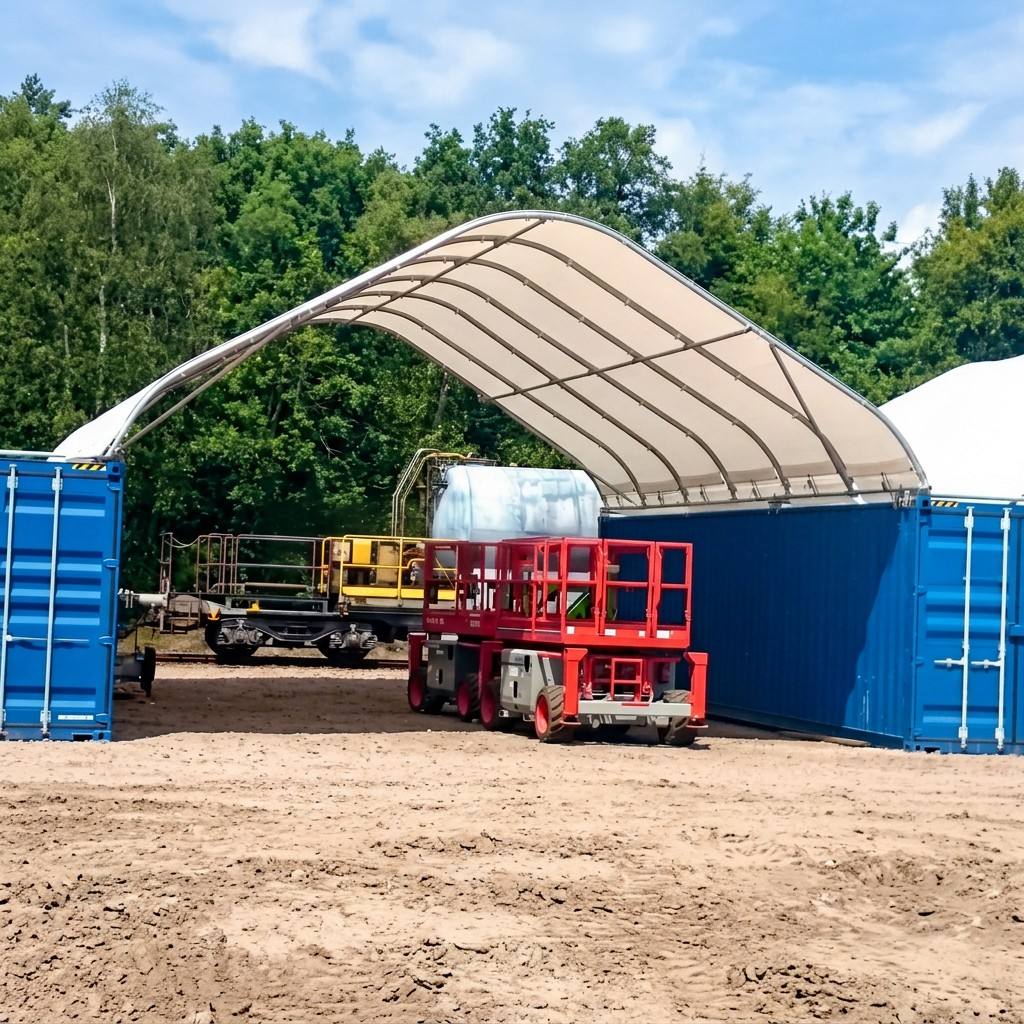 28X40ft Single Truss Container Tent Roof for Equipment Storage Shelter
