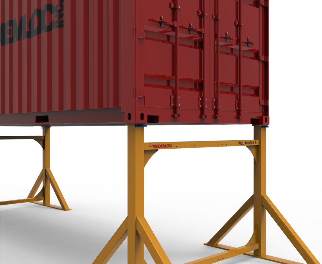 Protect your goods from damage by using reliable container support stands.