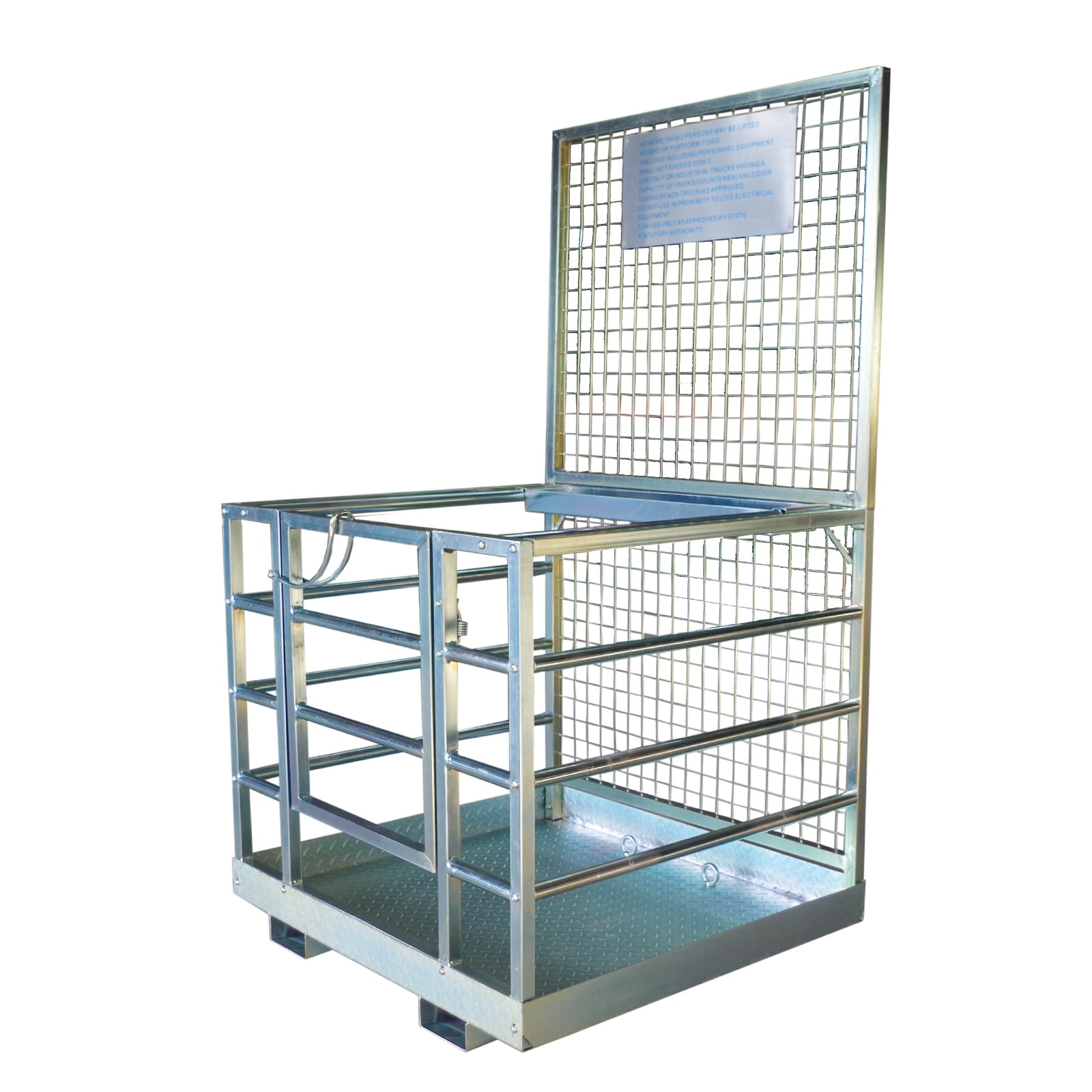 Galvanized Steel 2 Person Foldable Forklift Safety Lift Cage Aerial Work Platform