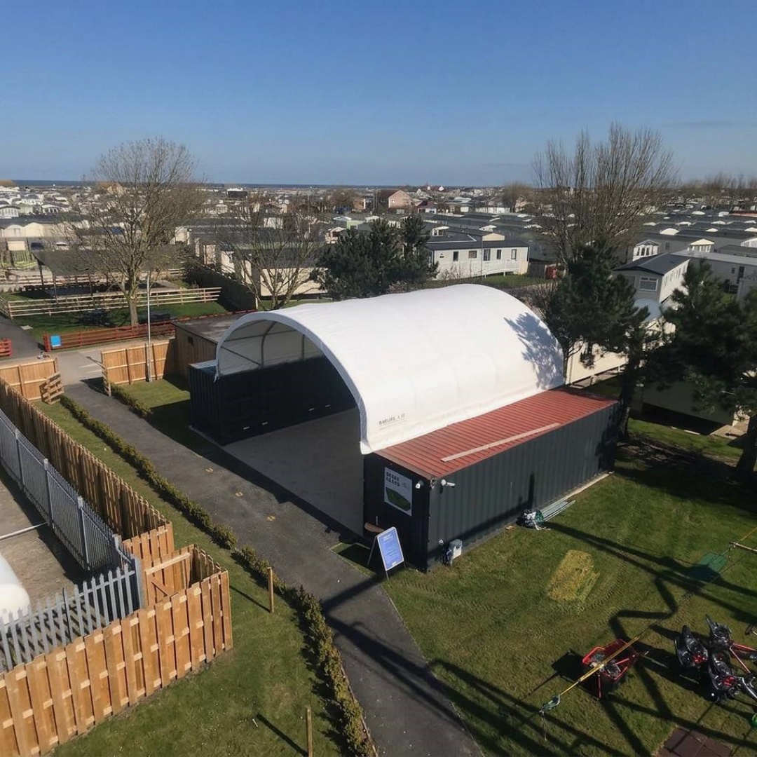 26'x10' / 8m X 3m CE Single Truss container tent roof with 610g/m² PVC Mount Inside or Outside 