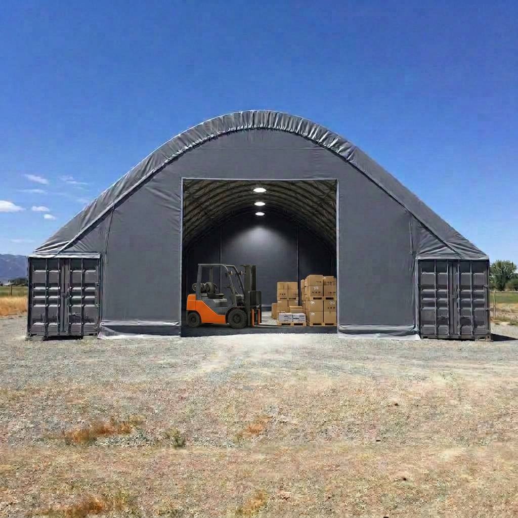 Enclosed Round Double Truss Industrial Warehouse Tent for Storage Workshop Offices