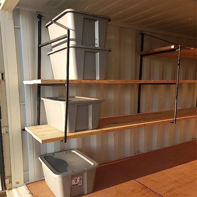 Organize your space with hanging shelf brackets for shipping containers
